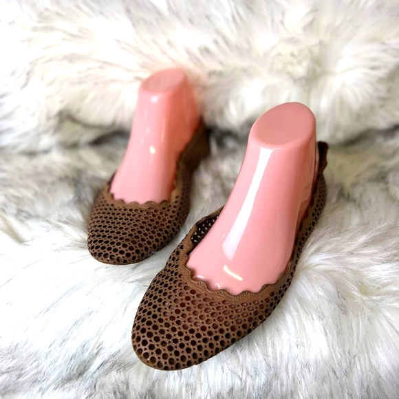 Chloe Shoes - Chloe cutout scalloped flats sz 40.5